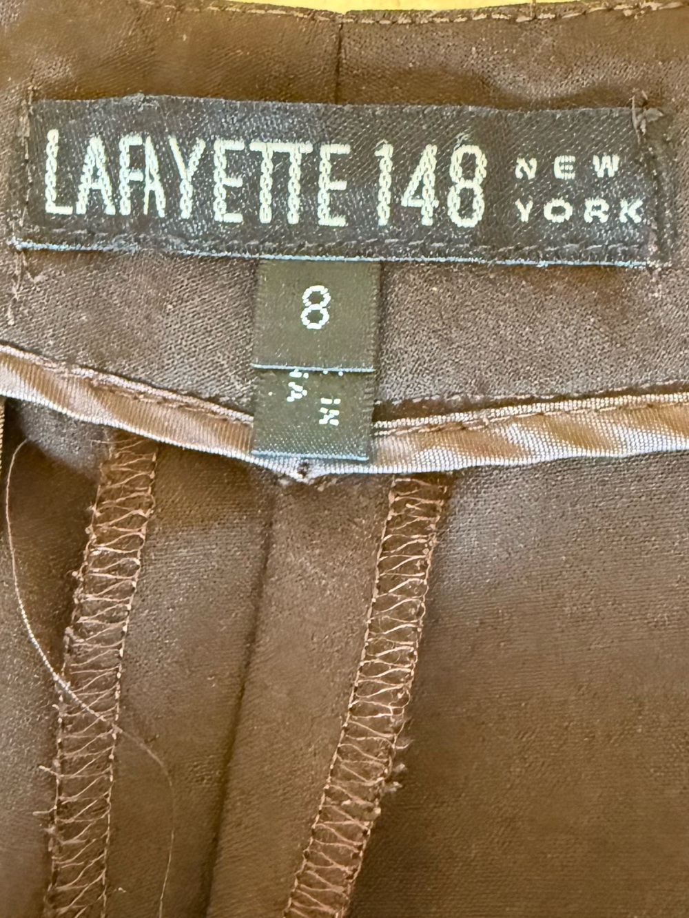 Lafayette 148 New York Brown Wool Blend Straight Leg Career Dress Pants 8 - Picture 3 of 9